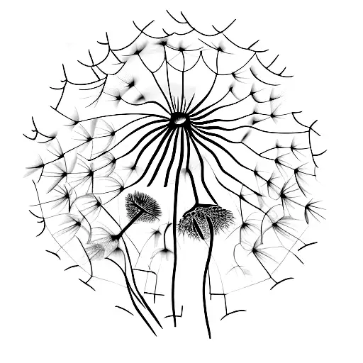 Dandelion With Semi-colon For Hip Area