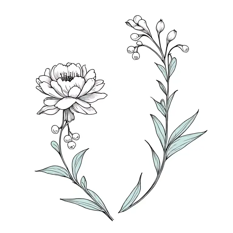 Peony And Lily Of The Valley Flowers