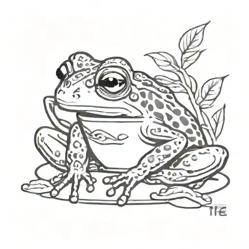 Frog Drinking Tea