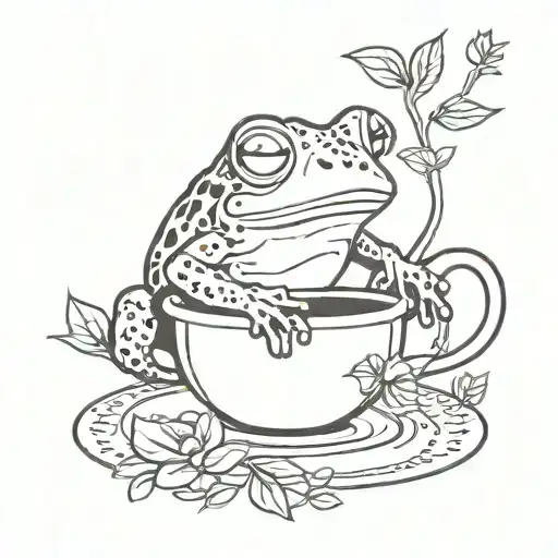 Frog Drinking Tea