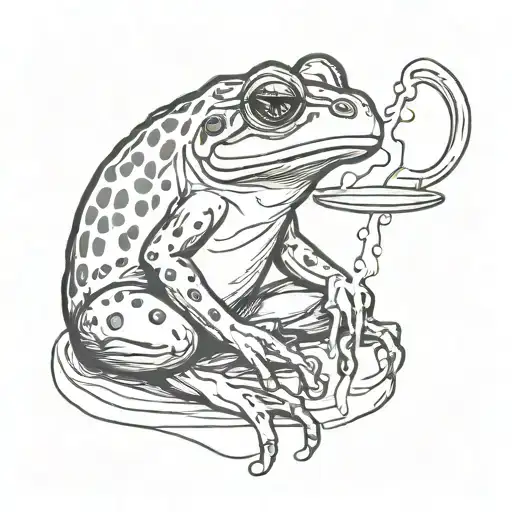 Frog Drinking Tea