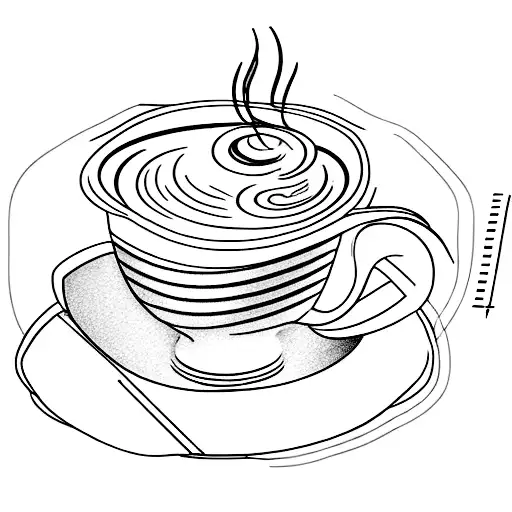 Architectural Blueprint Of A Coffee Cup