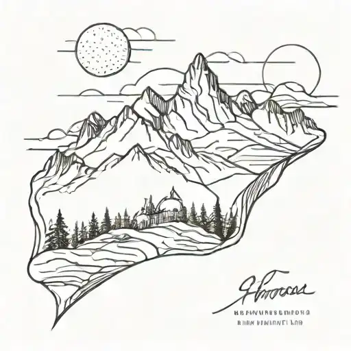 Calm Place Surrounded By Mountains