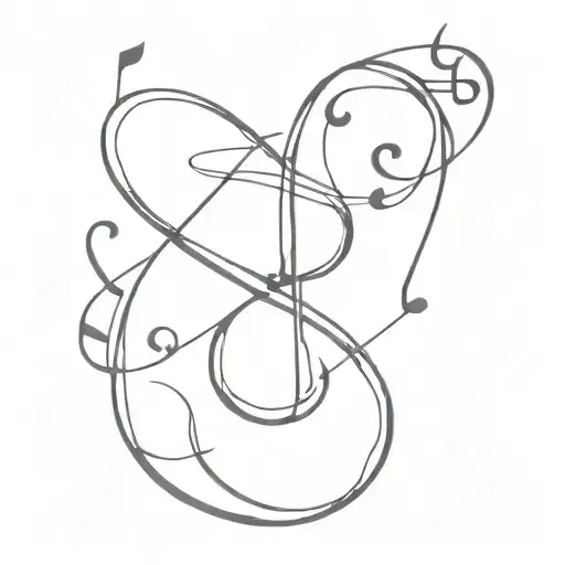 Equilibrium Science Symbol Intertwined With Musical Notes