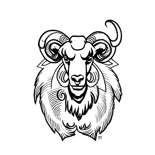 Simple Line Rams Dueling Headbut