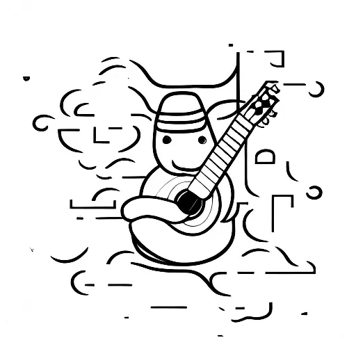 Guitar With Letters A And C