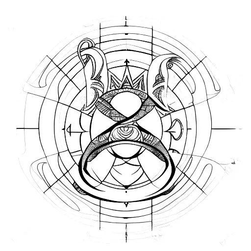 A Unique Fusion Design Combining The Capricorn And Aries Zodiac Symbols Tattoo