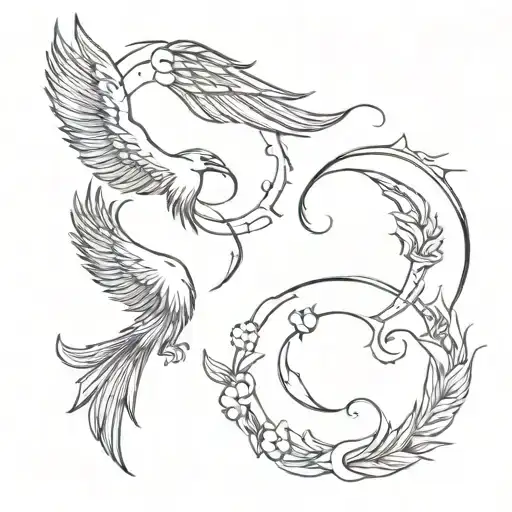 Pheonix Letter N And Sun And Moon Made