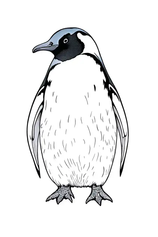 Penguin Line Art Tattoo No Shading More Lines As Details Tattoo