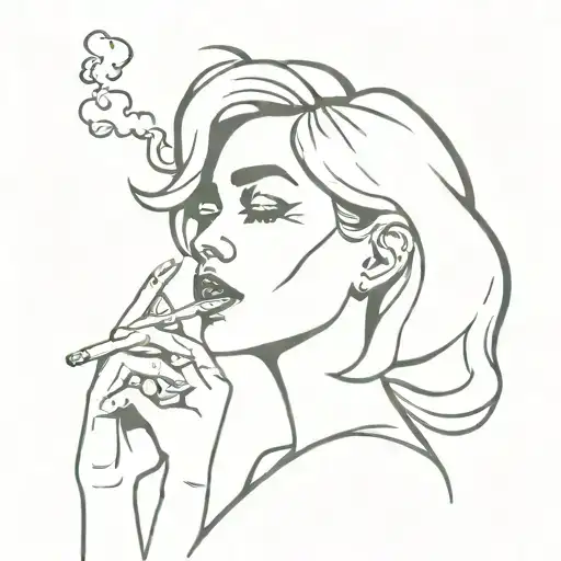 Crazy Woman Smoking Cigarette Of Weed