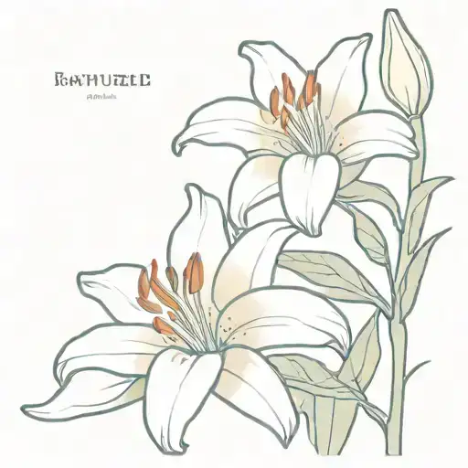 A White Lily Flower In Relation To My First Name With Rapunzel's Sun And Lanterns