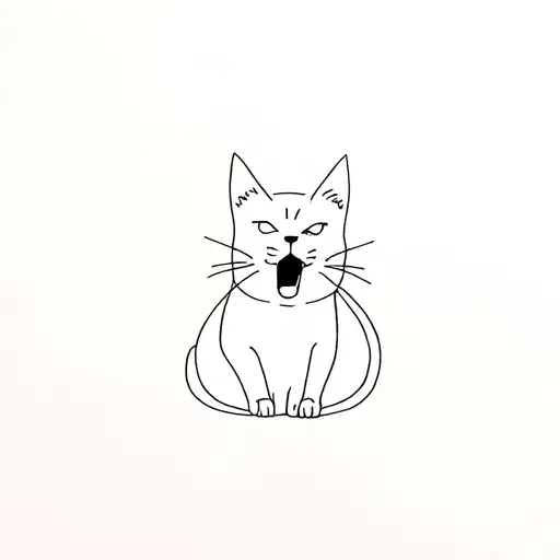 Cat With An Open Mouth