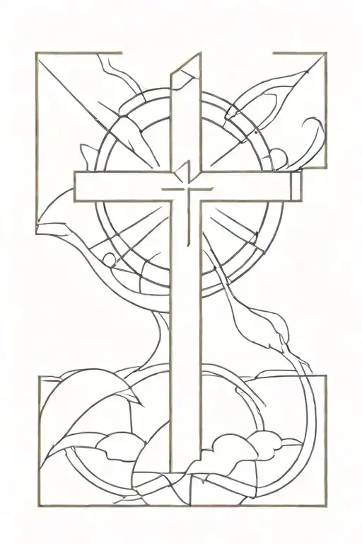 Christian Cross With Sun