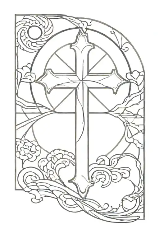 Christian Cross With Sun