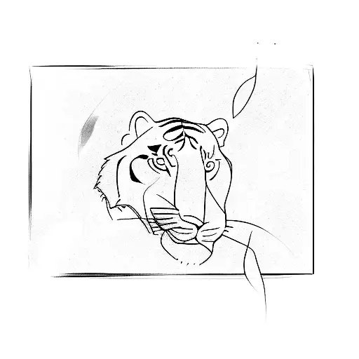 A Man With A Tiger Tattoo On His Chest