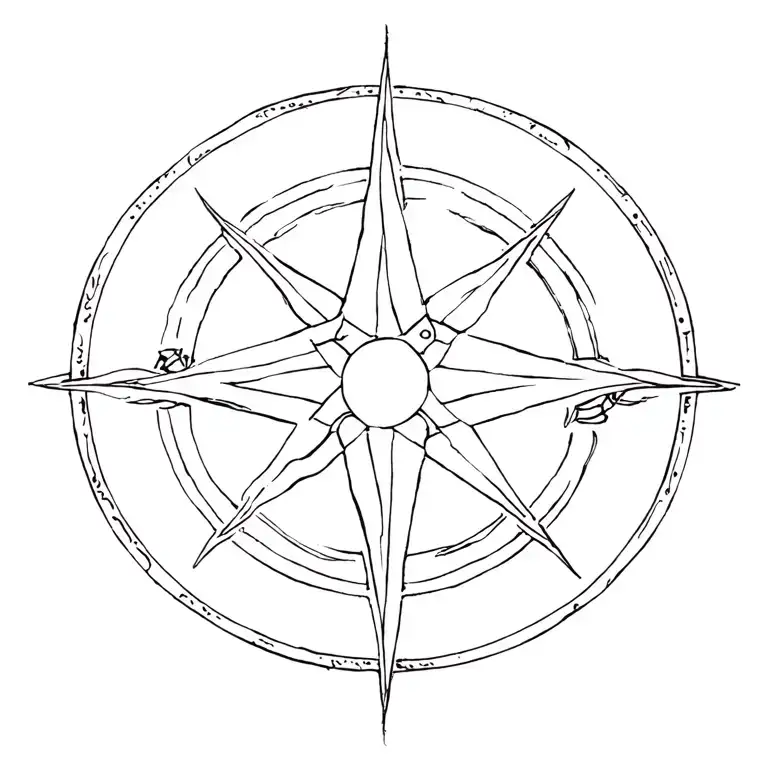 Dharma Wheel Combined With The Wind Rose
