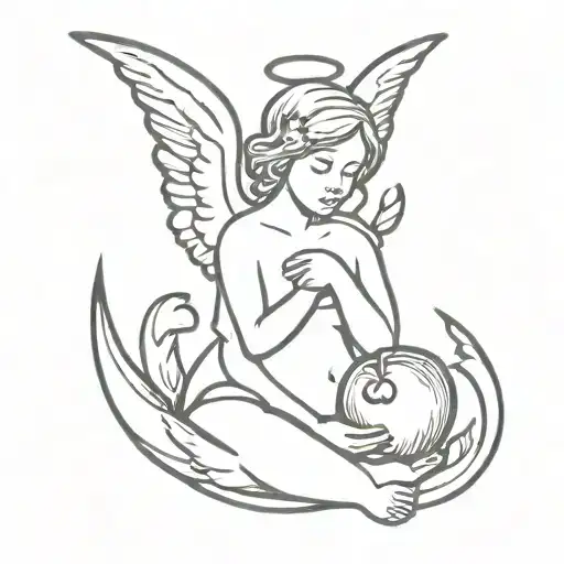 Angel Holding Apple