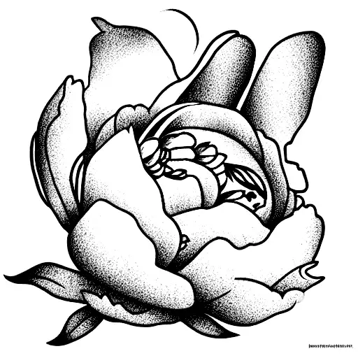 Little Hare Inside A Peony Bud