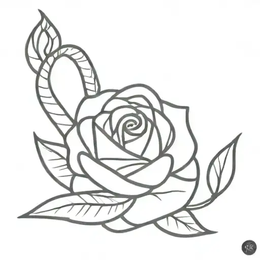 Roses And Snake Intertwined