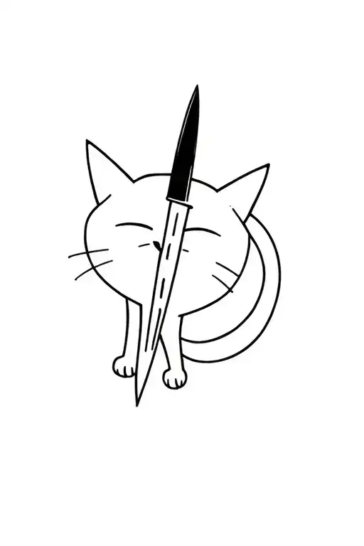 Cat Has A Knife