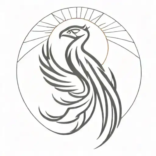 Sun With Rising Phoenix Rising