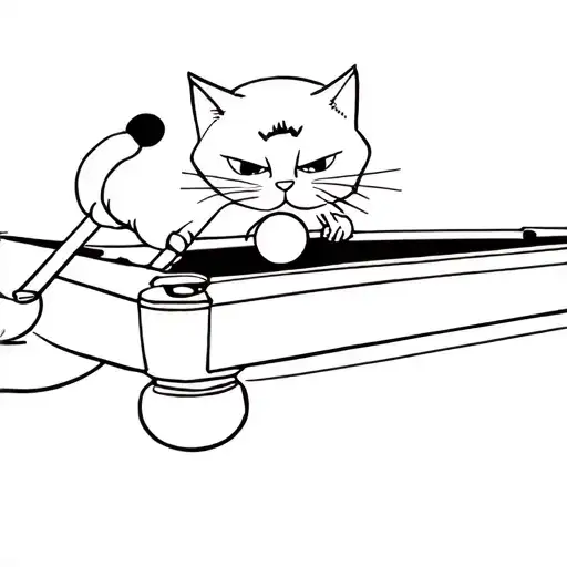 Dumb Cat Playing Pool Very Silly