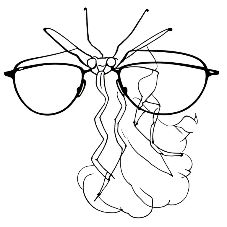 Mosquito With Glasses And Joint Surrounded By Smoke