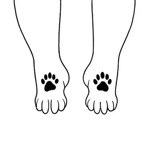 2 Cat Legs And A Dog's Paw