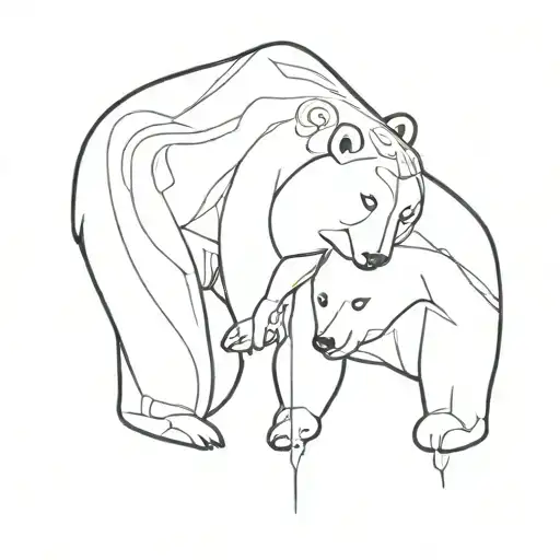 Bear And Girl Holding
