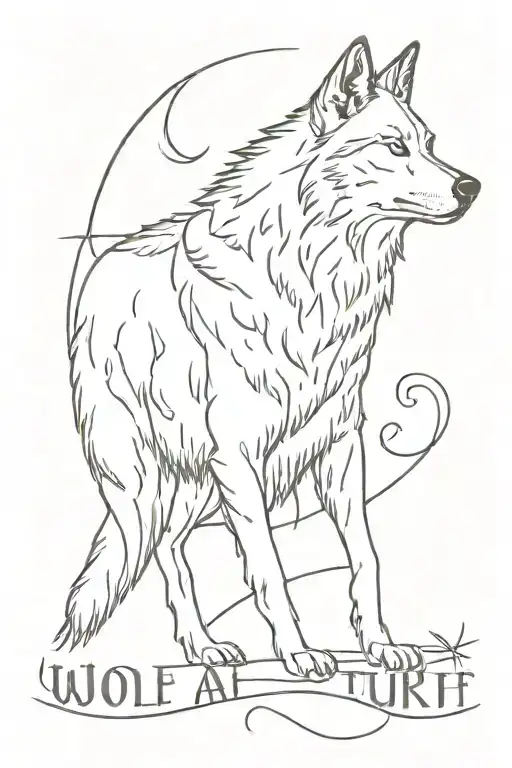 Wolf And Turkish Script