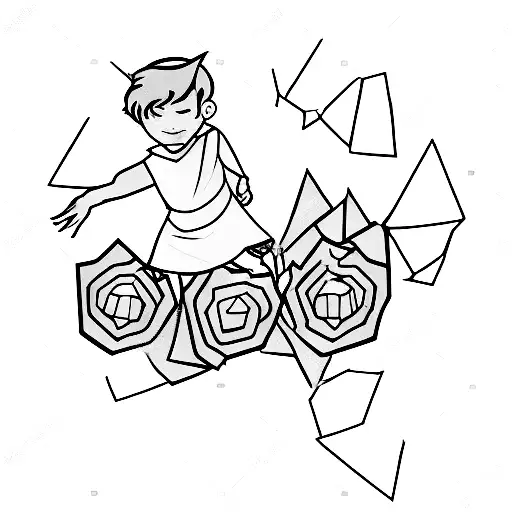 A Small Prince Dancing Gracefully Among Shards Of Broken Glass