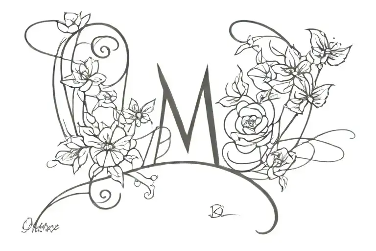 A Minimalist Tattoo Design For My Last Love That His Name Is M