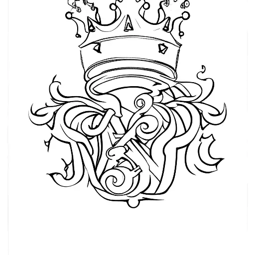 Letters V3 With Crown On Top