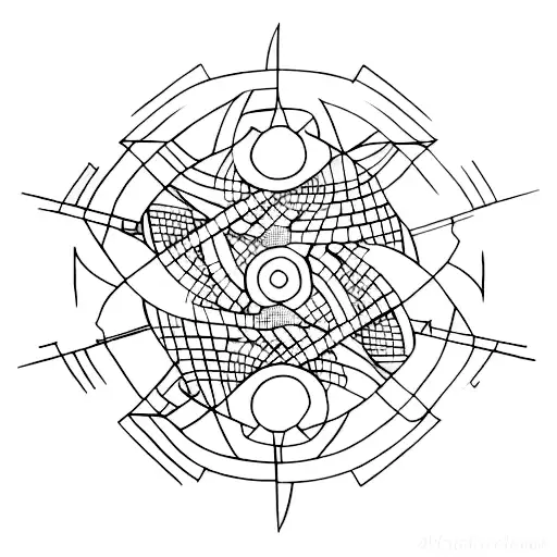 Abstract Geometric Design Inspired By Traditional Japanese Art With A Cool 3D Effect