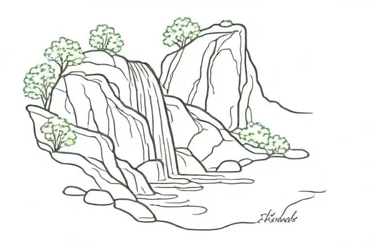 Small Waterfall Flowing