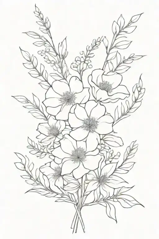 Family Birth Flower Bouquet Tied