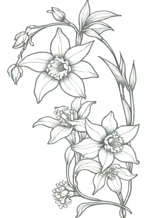 Daffodil And Lily Of The Valley Intertwined