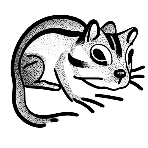 Chipmunk Cat Frog On A Log