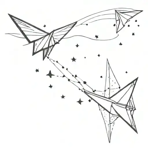 Cancer Constellation And Paper Plane Flying