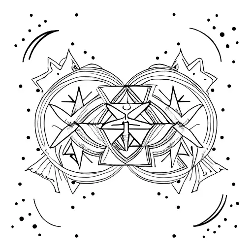 Star And Moon Representing Two Sisters