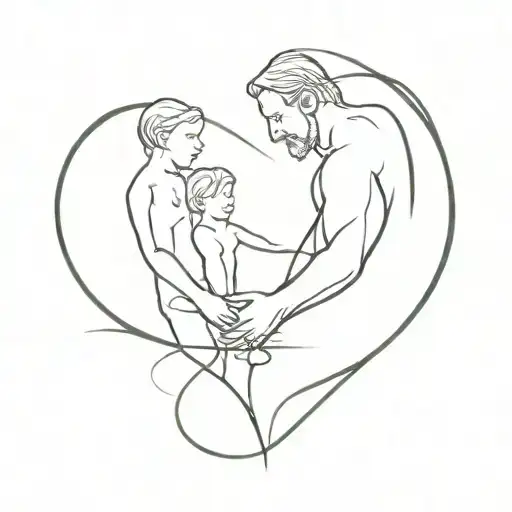 Tattoo That Represents A Father And A Son's Bond Symbolizing The Connection