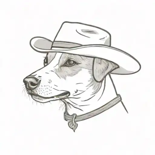 Jack Russell With A Cowboy Hat