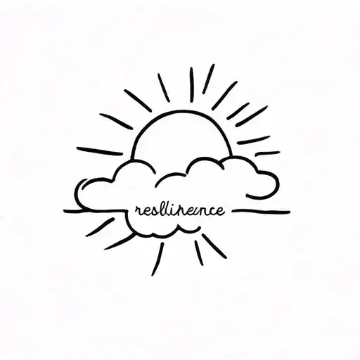 Sun And Cloud With Resilience Word