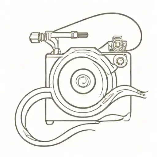 Vynl Record Player With Water Wave Forming The Shape