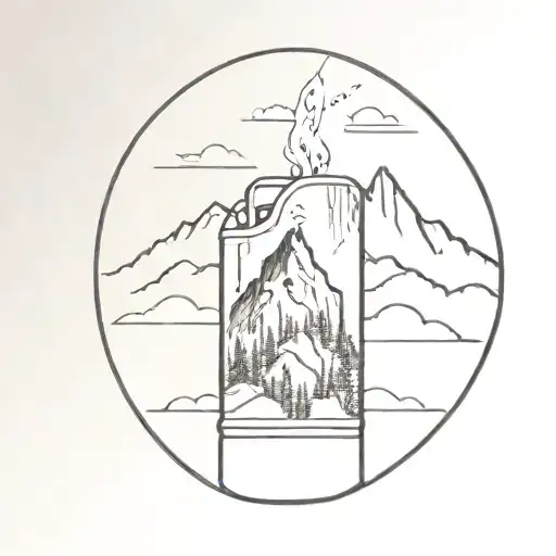 Lighter With Mountain Scene