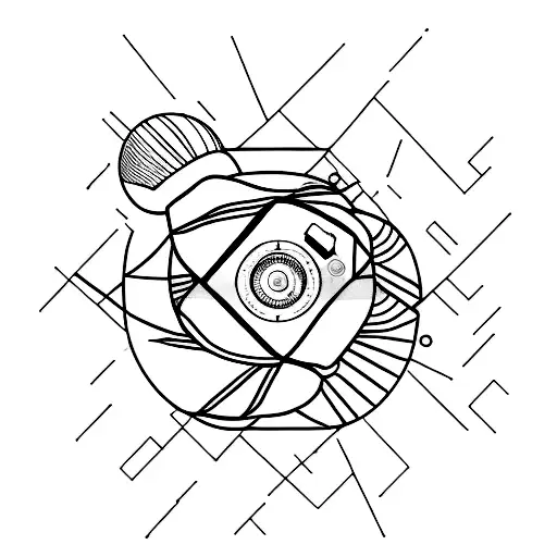 A Minimalist Tattoo Of A Camera And A Globe To Represent Your Love For Photography And Travel