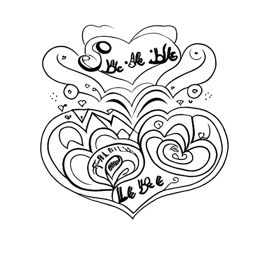 A Heart-shaped Tattoo With The Word Liebe Written Inside In A Black-grey Style