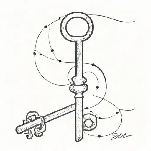 Coverup Of A Black Uneven Key Tattoo Design