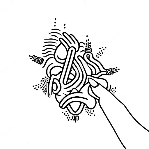 Create A Tattoo Of Hands Performing Reiki Healing Techniques In A Minimalist Style