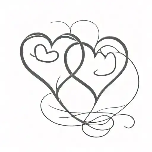 2 Hearts Connected By A Line That Represents A Heart Beat